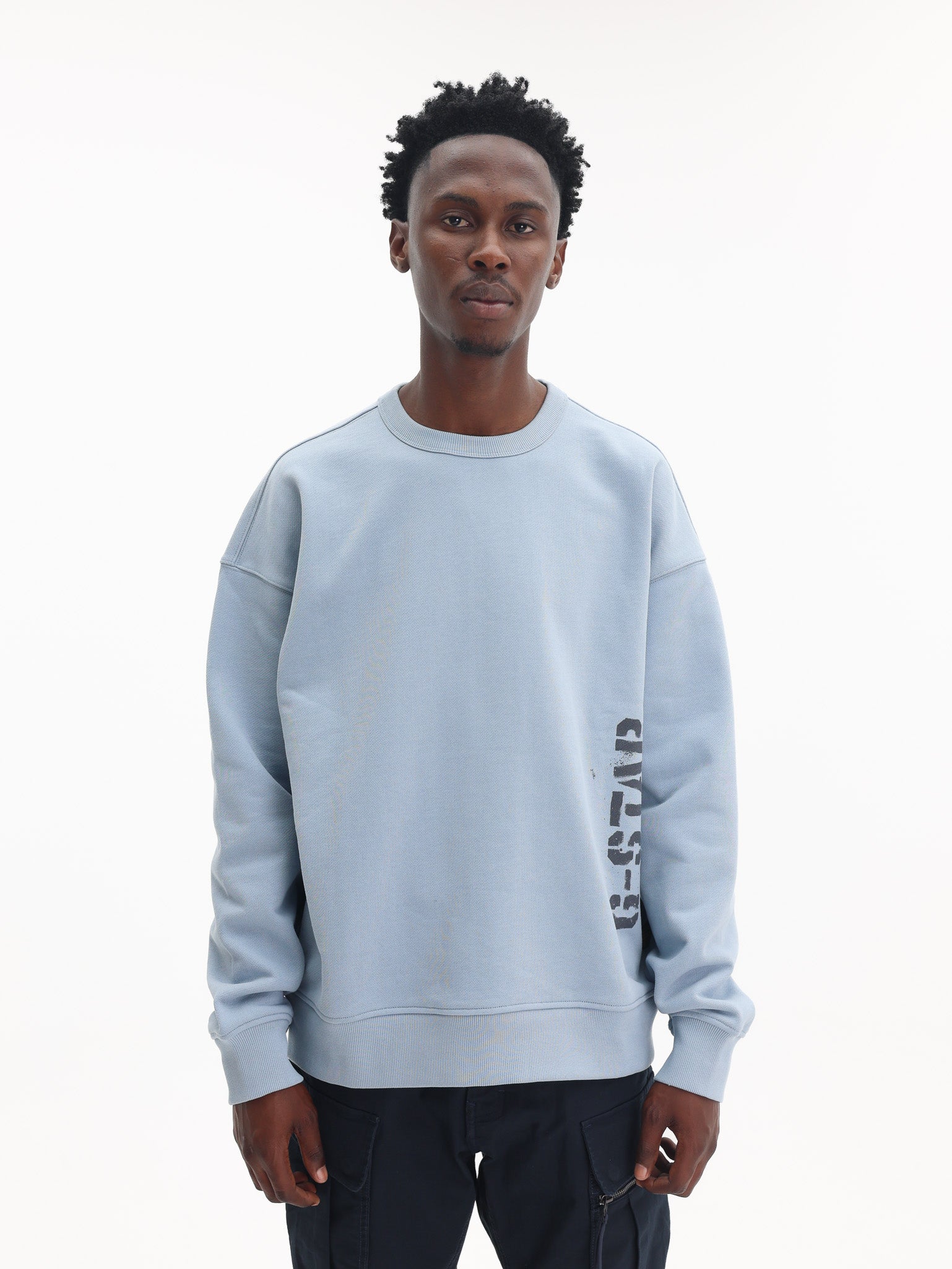 G-Star Sweater Sprayed 89 Graphic Loose Light Blue